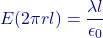 \[E (2\pi r l) = \frac{\lambda l}{\epsilon_0}\]
