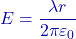 E=\dfrac{\lambda r}{2\pi\varepsilon_0}