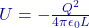 U = - \frac{Q^2}{4\pi\epsilon_0 L}